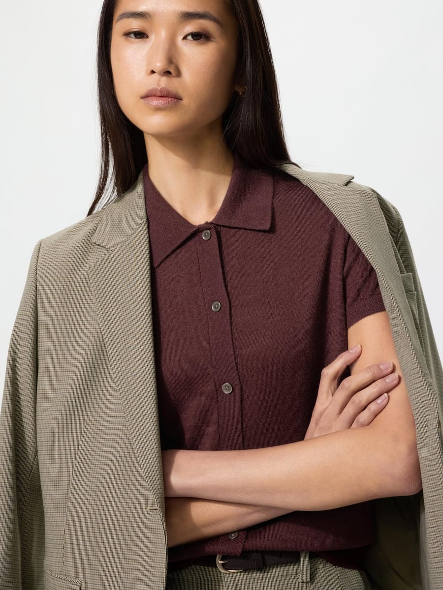 Cropped Cardigan — model front
