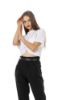 Picture of 070375 RUCHED CROPPED COTTON CORSET T- SHIRT